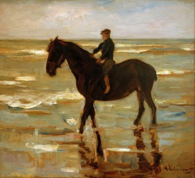 Riding Boy on the Beach – Fat Horse by Max Liebermann